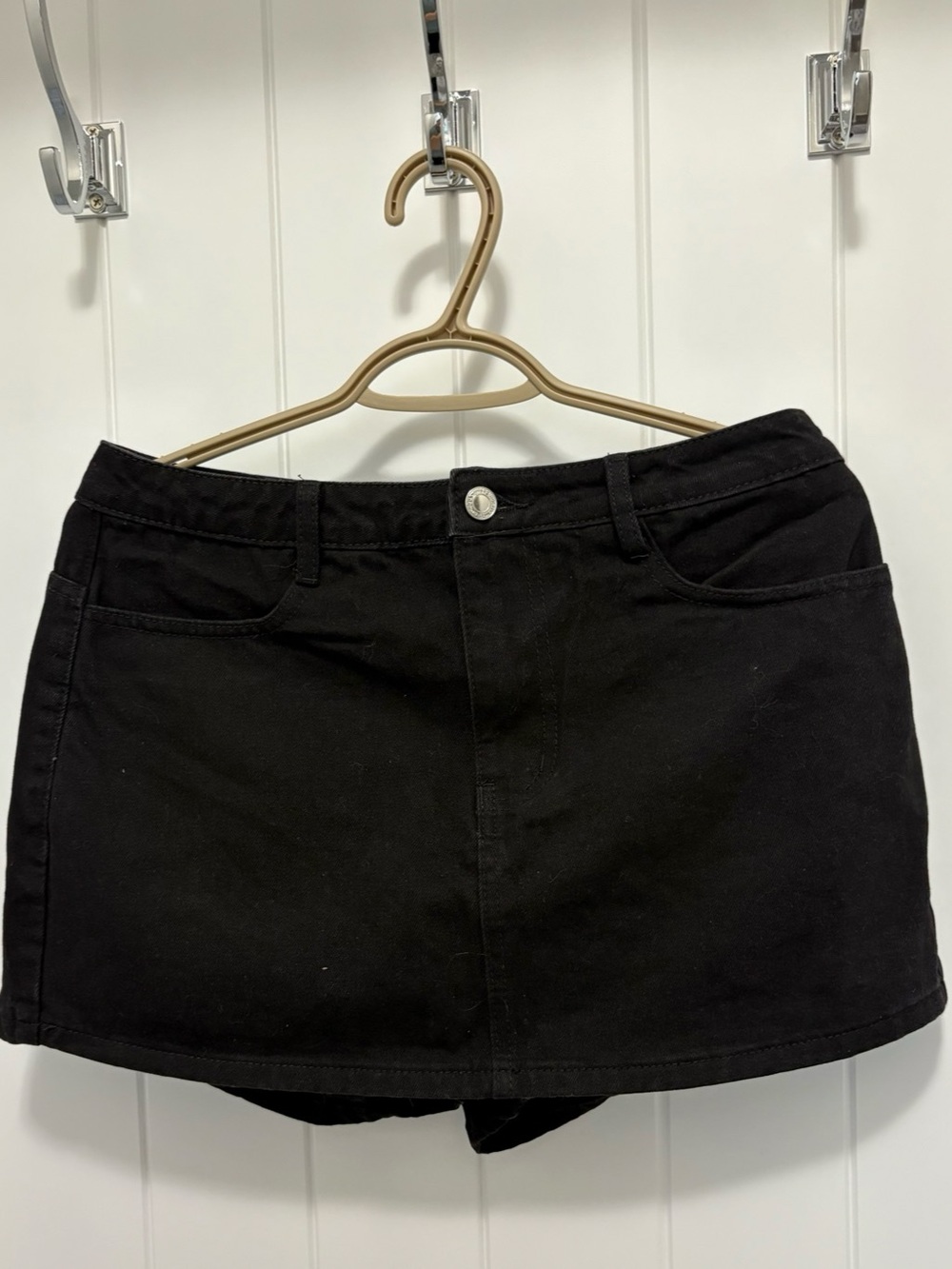 Missguided Black Denim Skort